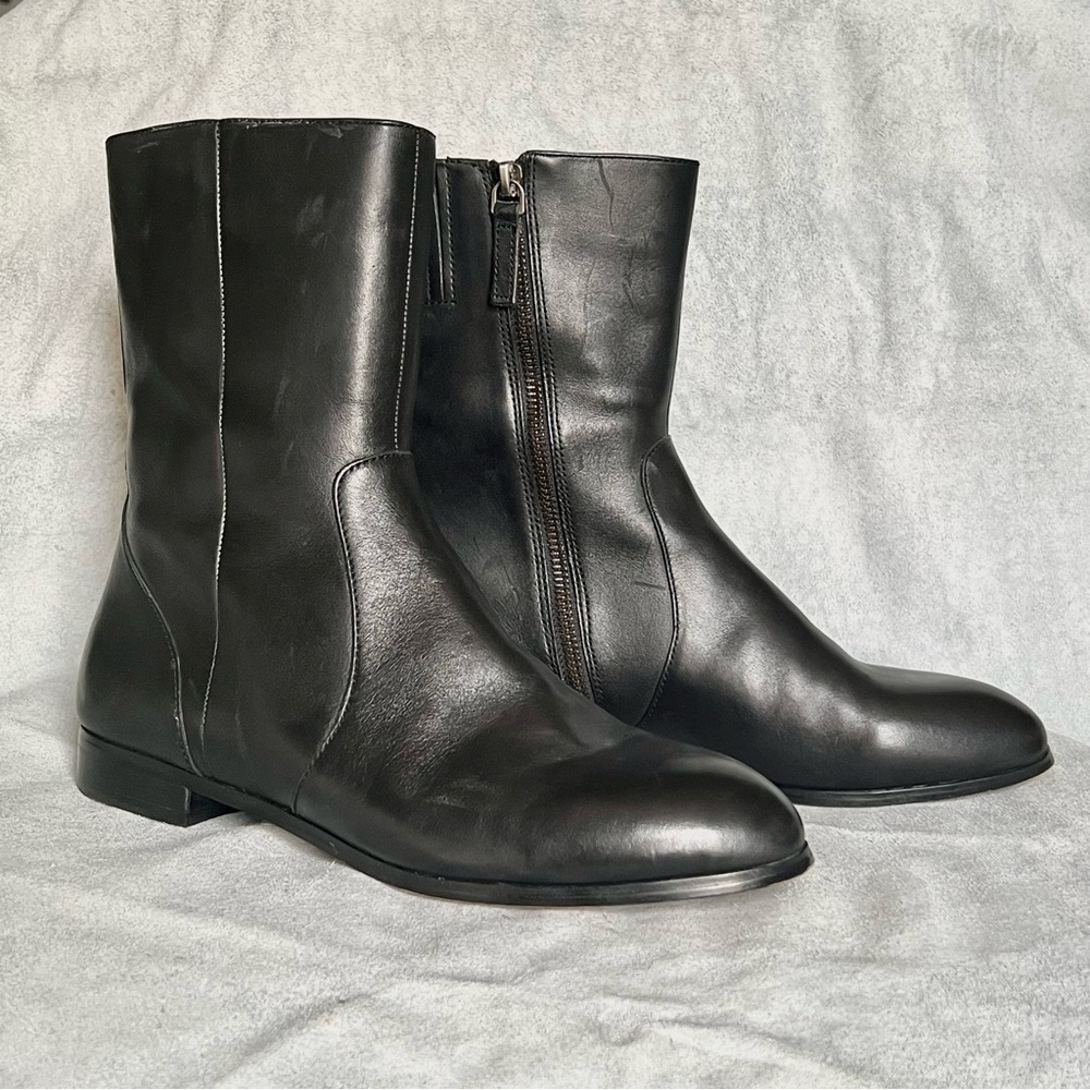 Leather Zip Boots